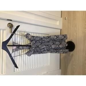 Parker Racerback Ruffle Sleeveless Animal Snake Print Slip Dress XS